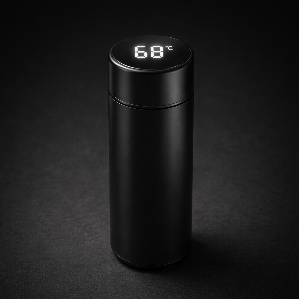 Termo frio y calor con pantalla negro