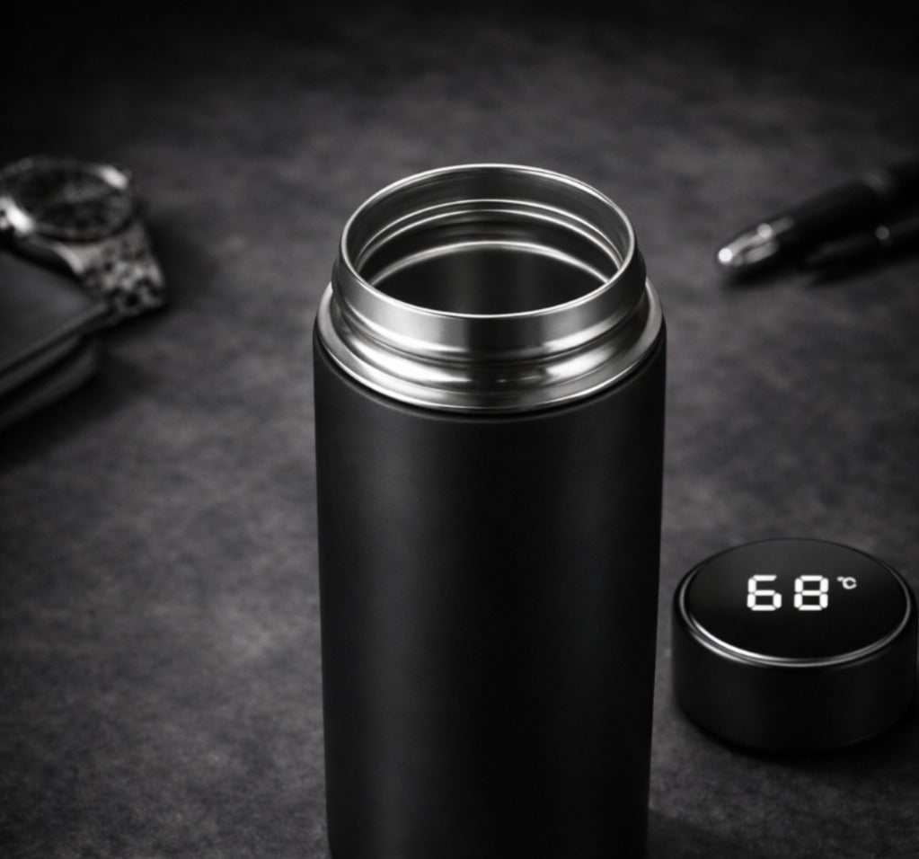 Termo frio y calor con pantalla negro